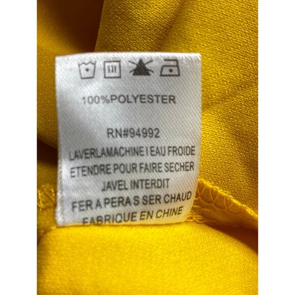 New Patrizia Luca Milano Women's OS Yellow V Neck Dropped Shoulder Sweater Top - Picture 4 of 5